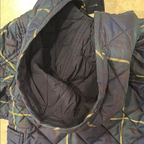 Kids' Navy Plaid Hooded Jacket